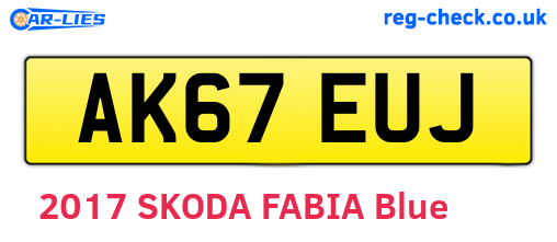 AK67EUJ are the vehicle registration plates.