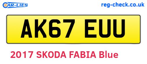 AK67EUU are the vehicle registration plates.