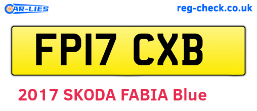 FP17CXB are the vehicle registration plates.