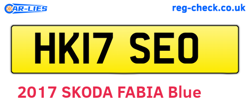 HK17SEO are the vehicle registration plates.