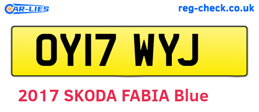 OY17WYJ are the vehicle registration plates.