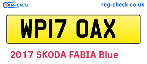 WP17OAX are the vehicle registration plates.