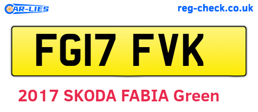 FG17FVK are the vehicle registration plates.