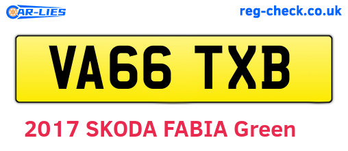 VA66TXB are the vehicle registration plates.