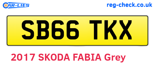 SB66TKX are the vehicle registration plates.