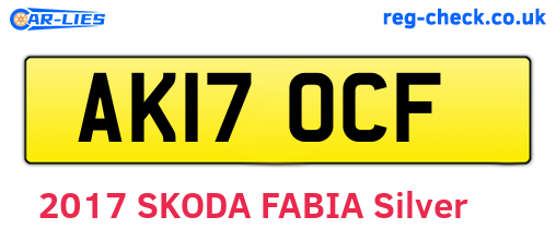 AK17OCF are the vehicle registration plates.
