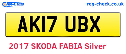 AK17UBX are the vehicle registration plates.