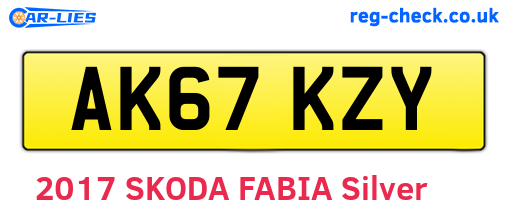 AK67KZY are the vehicle registration plates.