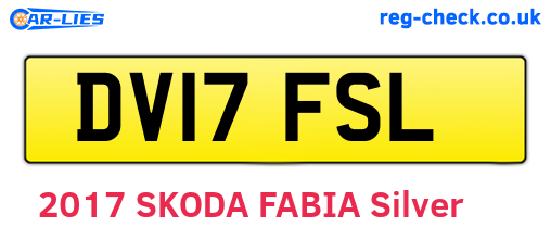 DV17FSL are the vehicle registration plates.