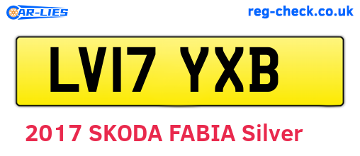 LV17YXB are the vehicle registration plates.