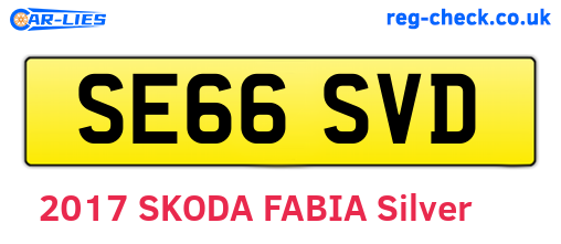 SE66SVD are the vehicle registration plates.
