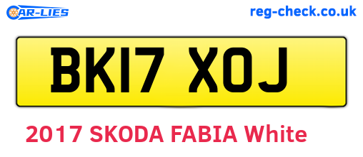 BK17XOJ are the vehicle registration plates.