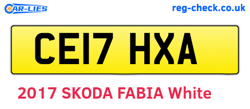 CE17HXA are the vehicle registration plates.