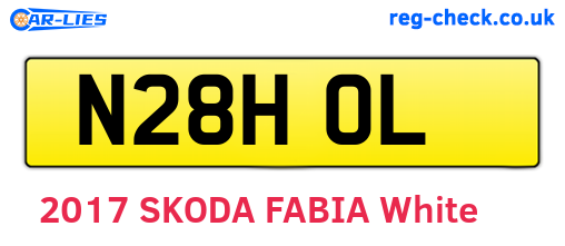 N28HOL are the vehicle registration plates.