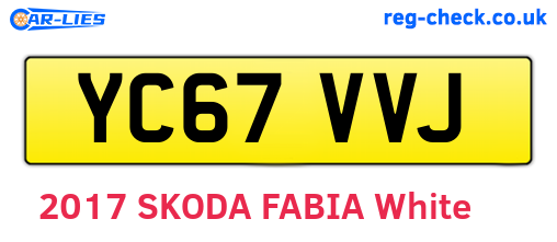 YC67VVJ are the vehicle registration plates.