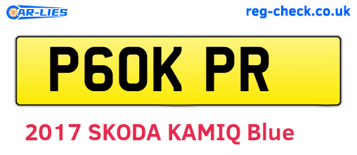 P60KPR are the vehicle registration plates.