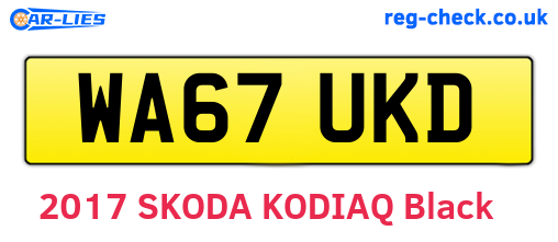 WA67UKD are the vehicle registration plates.