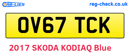 OV67TCK are the vehicle registration plates.