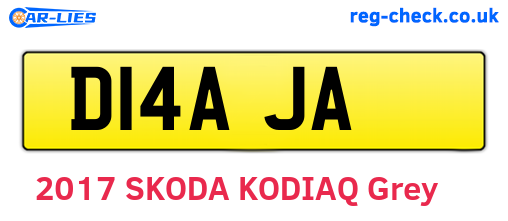 D14AJA are the vehicle registration plates.
