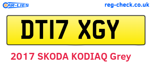 DT17XGY are the vehicle registration plates.