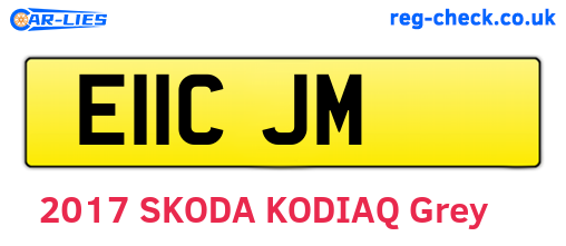 E11CJM are the vehicle registration plates.
