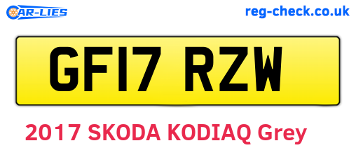 GF17RZW are the vehicle registration plates.