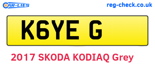 K6YEG are the vehicle registration plates.