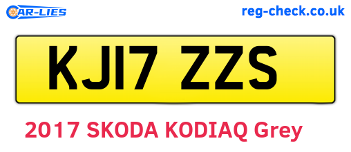 KJ17ZZS are the vehicle registration plates.