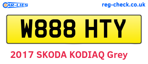 W888HTY are the vehicle registration plates.