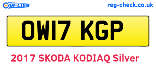 OW17KGP are the vehicle registration plates.