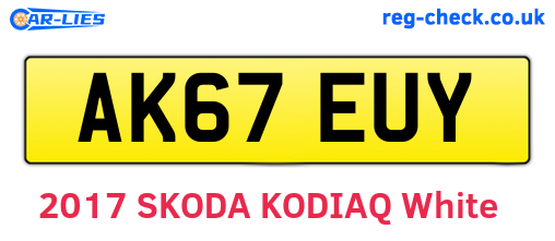 AK67EUY are the vehicle registration plates.