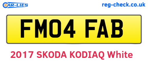 FM04FAB are the vehicle registration plates.