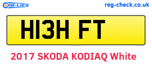 H13HFT are the vehicle registration plates.