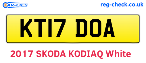 KT17DOA are the vehicle registration plates.
