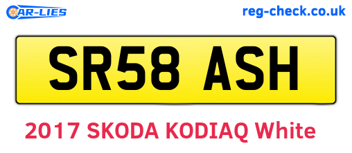 SR58ASH are the vehicle registration plates.