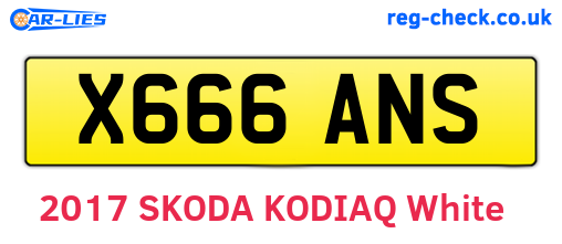 X666ANS are the vehicle registration plates.