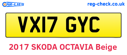 VX17GYC are the vehicle registration plates.