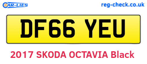 DF66YEU are the vehicle registration plates.