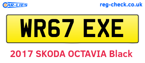 WR67EXE are the vehicle registration plates.