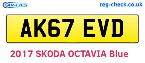 AK67EVD are the vehicle registration plates.