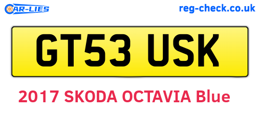 GT53USK are the vehicle registration plates.