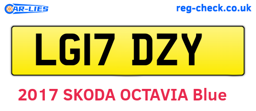 LG17DZY are the vehicle registration plates.