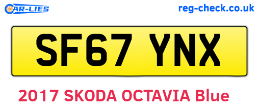 SF67YNX are the vehicle registration plates.