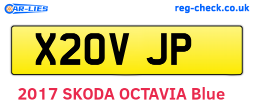 X20VJP are the vehicle registration plates.