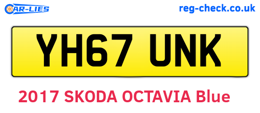 YH67UNK are the vehicle registration plates.