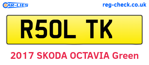 R50LTK are the vehicle registration plates.