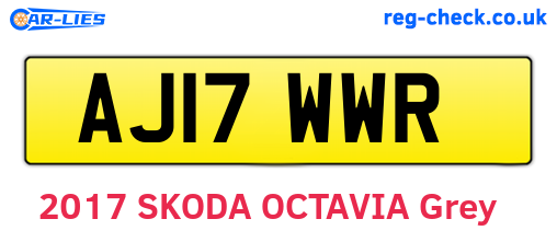 AJ17WWR are the vehicle registration plates.