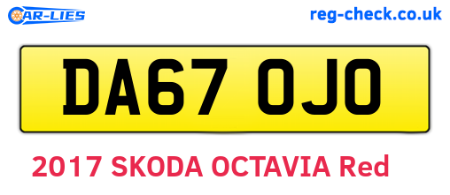 DA67OJO are the vehicle registration plates.