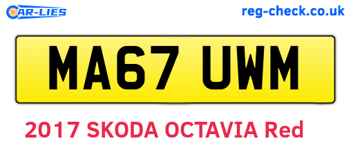 MA67UWM are the vehicle registration plates.