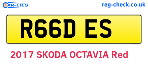 R66DES are the vehicle registration plates.